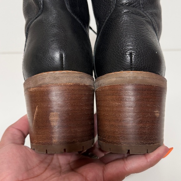 Crown Vintage Leather Yuliana Combat Boot in Black - Picture 10 of 15